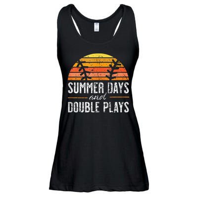 Summer Days and Double Plays Baseball Player Retro Vintage Ladies Essential Flowy Tank