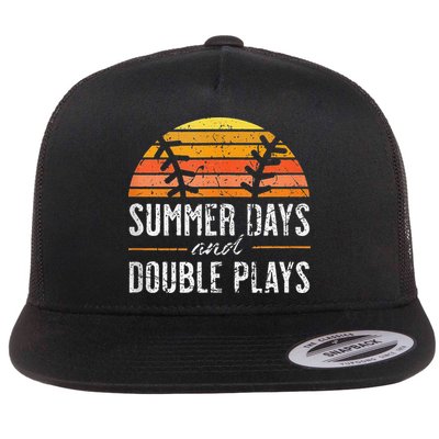 Summer Days and Double Plays Baseball Player Retro Vintage Flatbill Hat