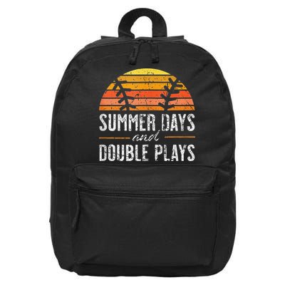 Summer Days and Double Plays Baseball Player Retro Vintage 16 in Basic Backpack