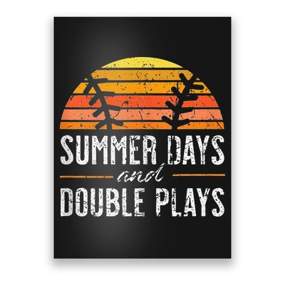 Summer Days and Double Plays Baseball Player Retro Vintage Poster