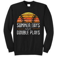 Summer Days and Double Plays Baseball Player Retro Vintage Tall Sweatshirt