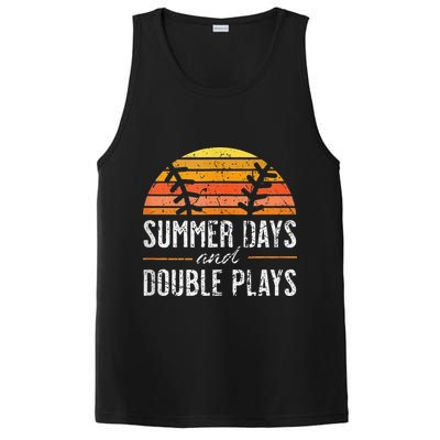 Summer Days and Double Plays Baseball Player Retro Vintage PosiCharge Competitor Tank