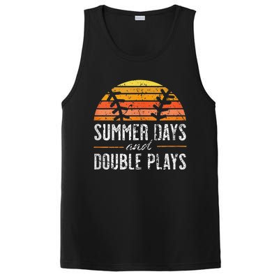 Summer Days and Double Plays Baseball Player Retro Vintage PosiCharge Competitor Tank