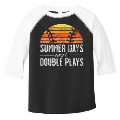 Summer Days and Double Plays Baseball Player Retro Vintage Toddler Fine Jersey T-Shirt