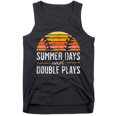 Summer Days and Double Plays Baseball Player Retro Vintage Tank Top