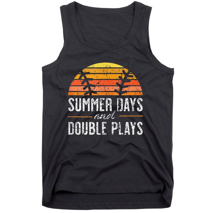 Summer Days and Double Plays Baseball Player Retro Vintage Tank Top