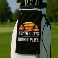 Summer Days and Double Plays Baseball Player Retro Vintage Golf Towel