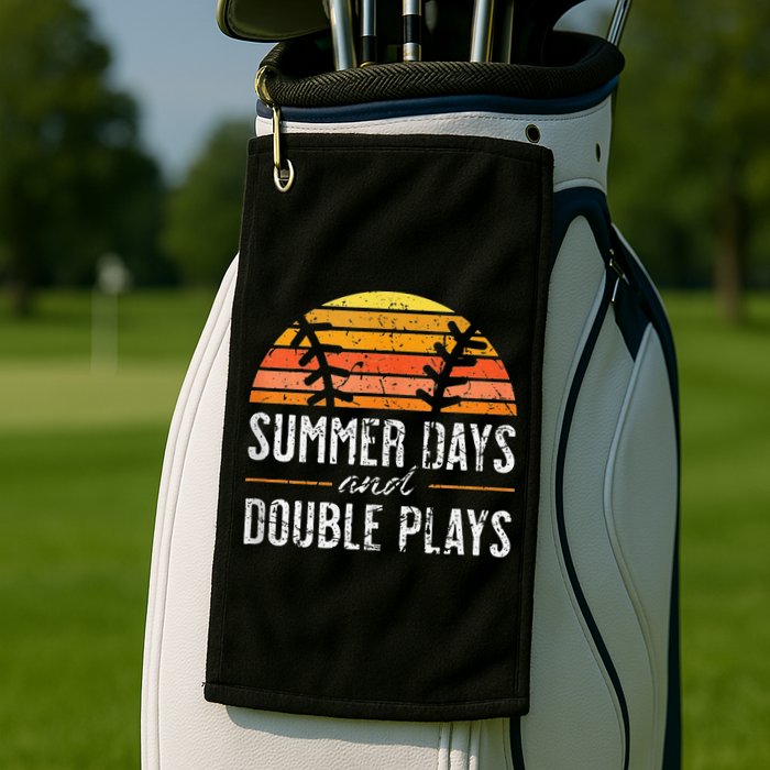 Summer Days and Double Plays Baseball Player Retro Vintage Golf Towel