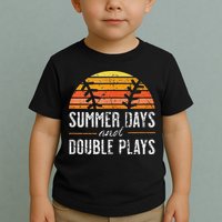 Summer Days and Double Plays Baseball Player Retro Vintage Toddler T-Shirt