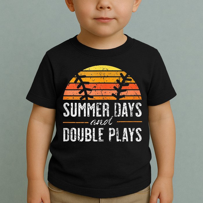 Summer Days and Double Plays Baseball Player Retro Vintage Toddler T-Shirt