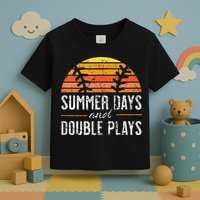 Summer Days and Double Plays Baseball Player Retro Vintage Toddler T-Shirt