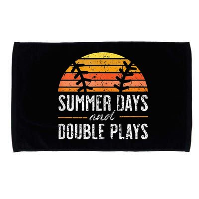 Summer Days and Double Plays Baseball Player Retro Vintage Microfiber Hand Towel