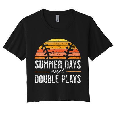 Summer Days and Double Plays Baseball Player Retro Vintage Crop Top
