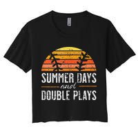 Summer Days and Double Plays Baseball Player Retro Vintage Crop Top