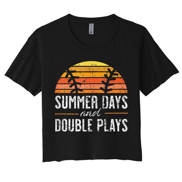 Summer Days and Double Plays Baseball Player Retro Vintage Crop Top