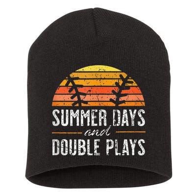 Summer Days and Double Plays Baseball Player Retro Vintage Short Acrylic Beanie