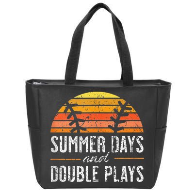 Summer Days and Double Plays Baseball Player Retro Vintage Zip Tote Bag