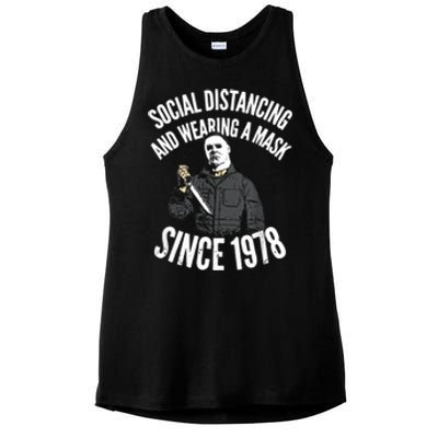 Social Distancing And Wearing A Mask Since 1978 TShirt Ladies PosiCharge Tri-Blend Wicking Tank