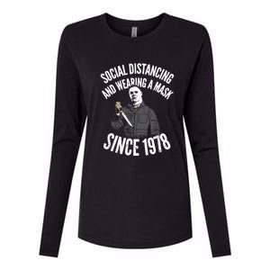 Social Distancing And Wearing A Mask Since 1978 TShirt Womens Cotton Relaxed Long Sleeve T-Shirt