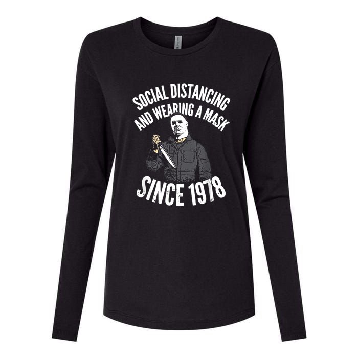 Social Distancing And Wearing A Mask Since 1978 TShirt Womens Cotton Relaxed Long Sleeve T-Shirt