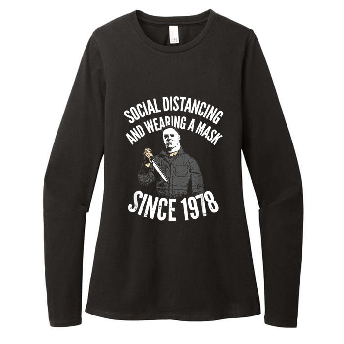 Social Distancing And Wearing A Mask Since 1978 TShirt Womens CVC Long Sleeve Shirt