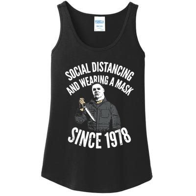 Social Distancing And Wearing A Mask Since 1978 TShirt Ladies Essential Tank