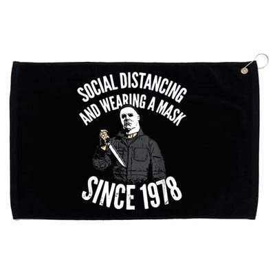 Social Distancing And Wearing A Mask Since 1978 TShirt Grommeted Golf Towel