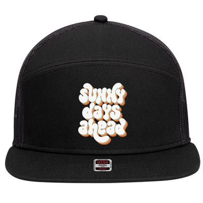 Sunny Days Ahead Retro Summer 7 Panel Mesh Trucker Snapback Hat