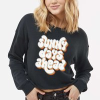 Sunny Days Ahead Retro Summer Cropped Pullover Crew