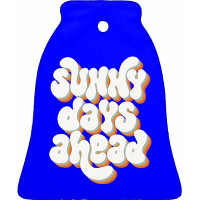 Sunny Days Ahead Retro Summer Ceramic Bell Ornament