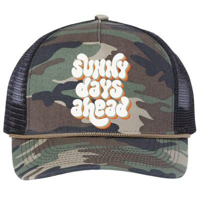 Sunny Days Ahead Retro Summer Retro Rope Trucker Hat Cap