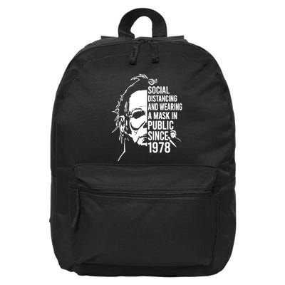 Social Distancing And Wearing A Mask In Public Since 1978 16 in Basic Backpack