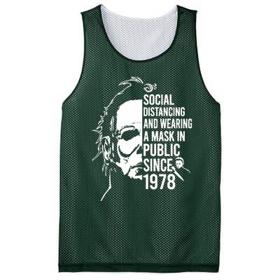 Social Distancing And Wearing A Mask In Public Since 1978 Mesh Reversible Basketball Jersey Tank