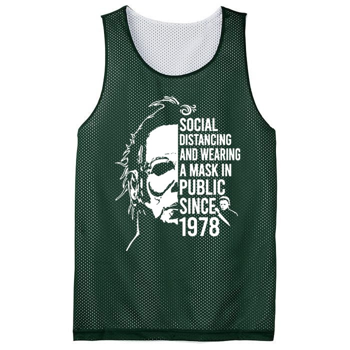 Social Distancing And Wearing A Mask In Public Since 1978 Mesh Reversible Basketball Jersey Tank