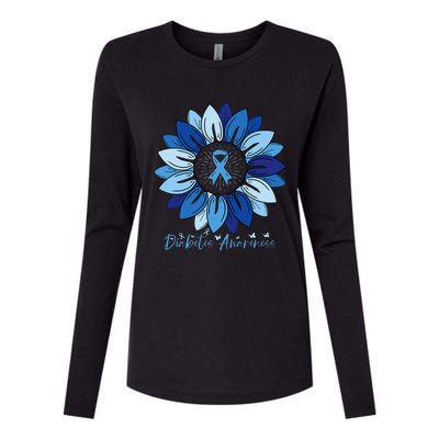 Sunflower Diabetes Awareness Month Womens Cotton Relaxed Long Sleeve T-Shirt