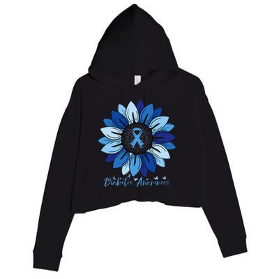 Sunflower Diabetes Awareness Month Crop Fleece Hoodie