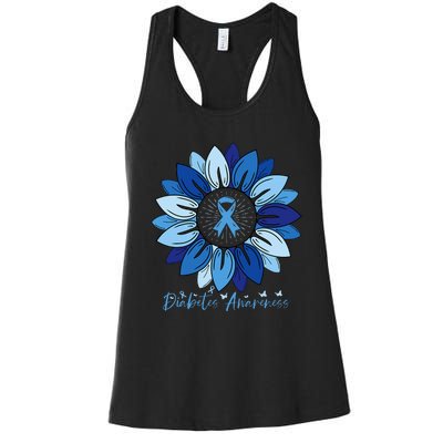 Sunflower Diabetes Awareness Month Women's Racerback Tank