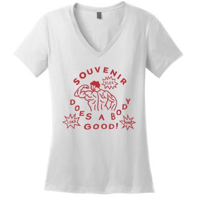 Souvenir Does A Body Good Women's V-Neck T-Shirt