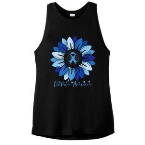 Sunflower Diabetes Awareness Month Ladies PosiCharge Tri-Blend Wicking Tank