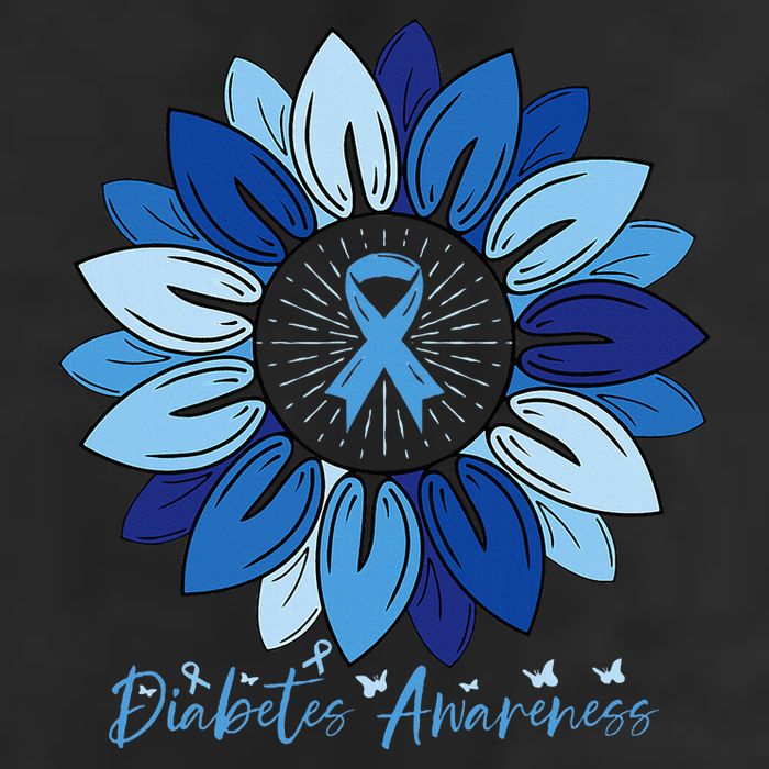 Sunflower Diabetes Awareness Month 7 Panel Mesh Trucker Snapback Hat