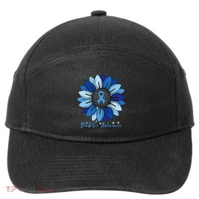 Sunflower Diabetes Awareness Month 7-Panel Snapback Hat