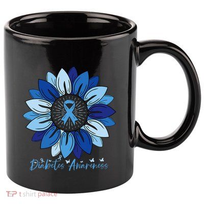 Sunflower Diabetes Awareness Month 11oz C Handle Ceramic Mug