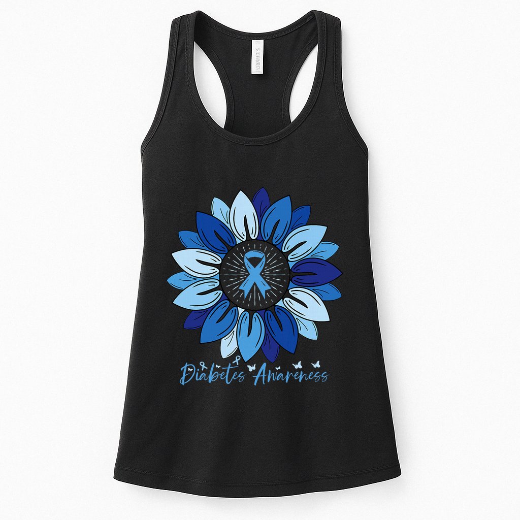 Sunflower Diabetes Awareness Month Womens Tank Top