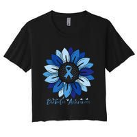 Sunflower Diabetes Awareness Month Women's Crop Top Tee