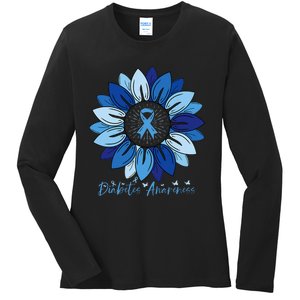 Sunflower Diabetes Awareness Month Ladies Long Sleeve Shirt