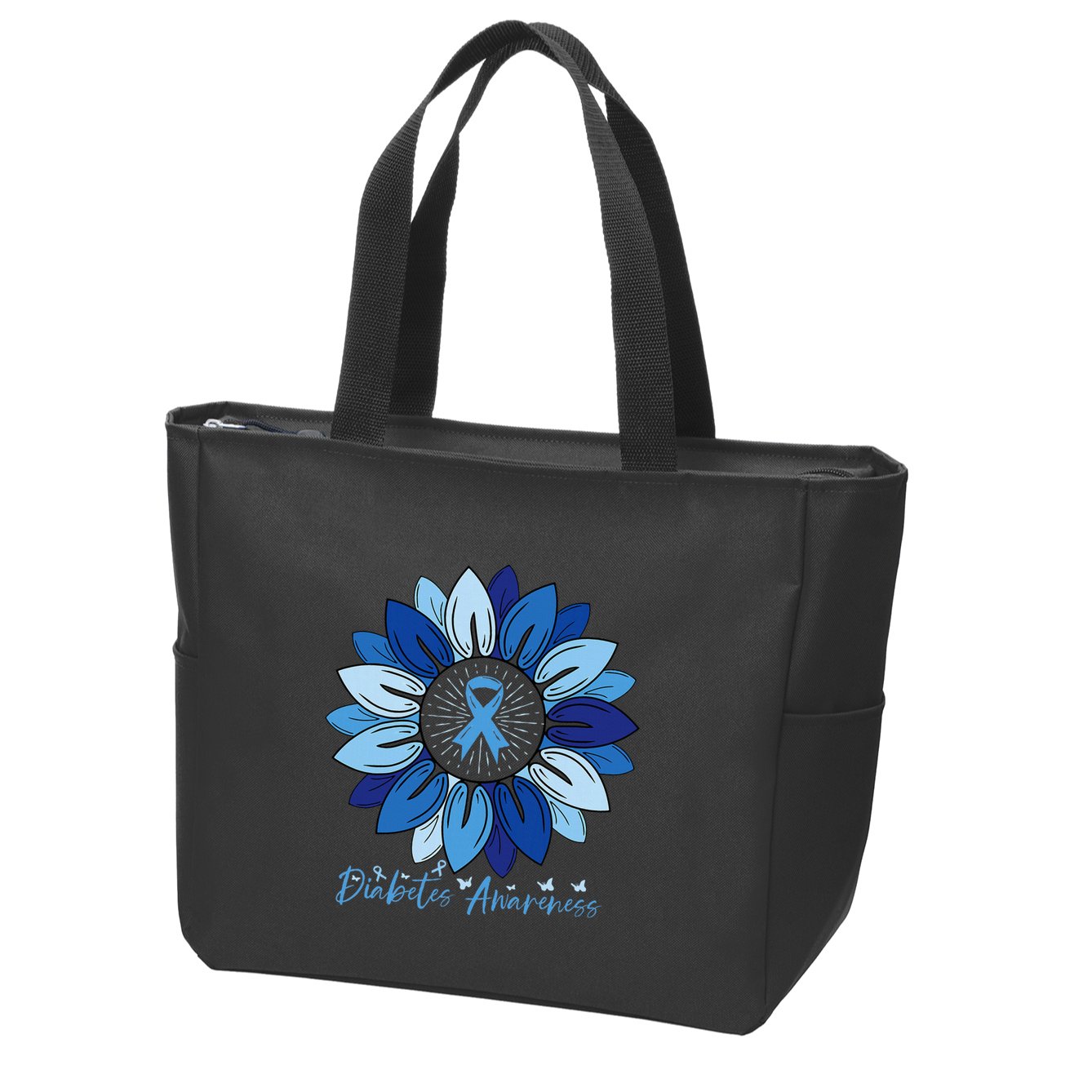 Sunflower Diabetes Awareness Month Zip Tote Bag