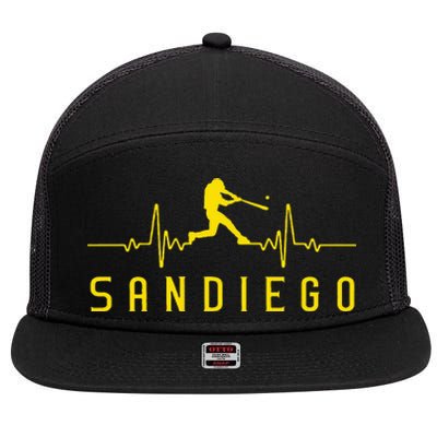 San Diego Baseball Heartbeat Sd 7 Panel Mesh Trucker Snapback Hat