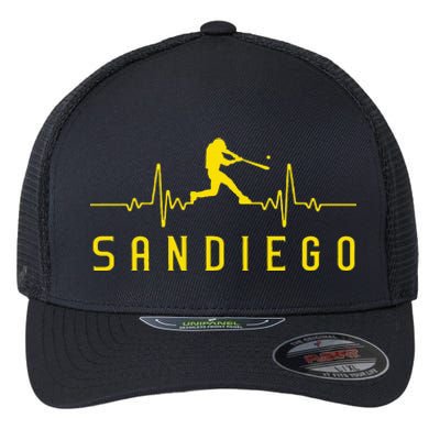 San Diego Baseball Heartbeat Sd Flexfit Unipanel Trucker Cap