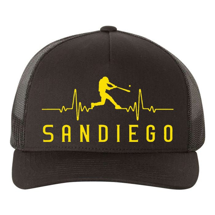 San Diego Baseball Heartbeat Sd Yupoong Adult 5-Panel Trucker Hat