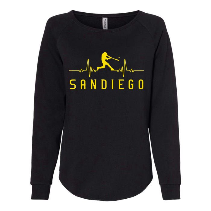 San Diego Baseball Heartbeat Sd Womens California Wash Sweatshirt